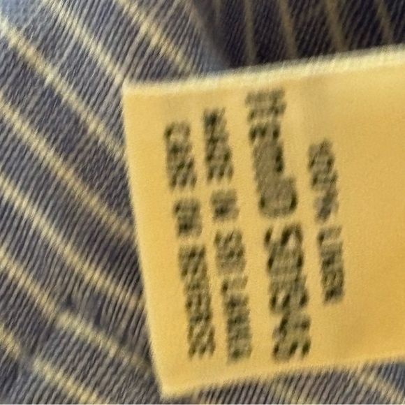 LL Bean Favorite Fit 12 Blue White Stripe Linen Lagenlook Elas Waistband Pants - Picture 8 of 8